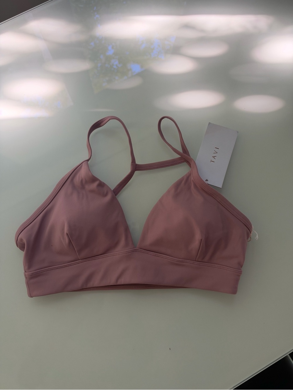 TAVI Studio Bra Pink NWT Medium Strappy Bea